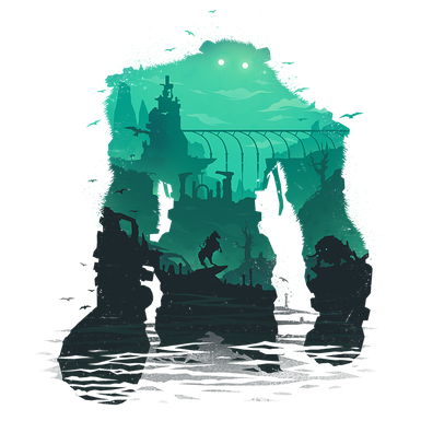 Shadow Of The Colossus Png Image (black, teal)