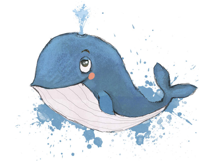 Whale Png Clipart (black, gray, lavender)