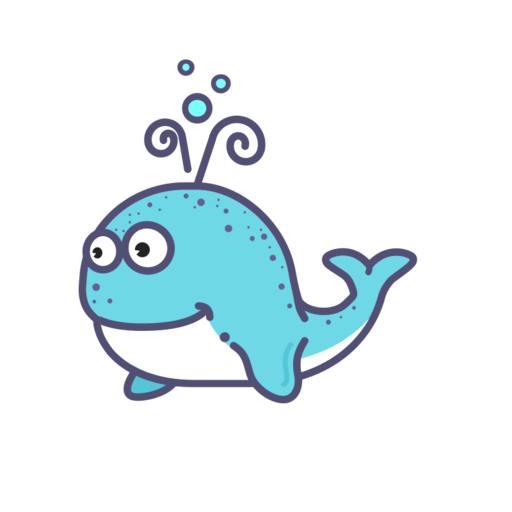 Whale Free Png Icon (white, mint, black, gray)