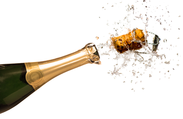 Champagne Popping Png Clipart (black, white)