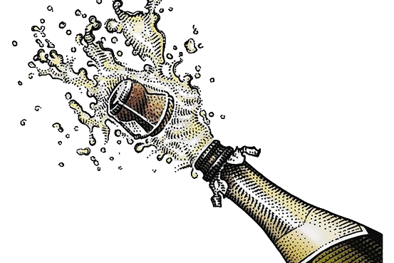 Champagne Popping Png Image (white, silver)