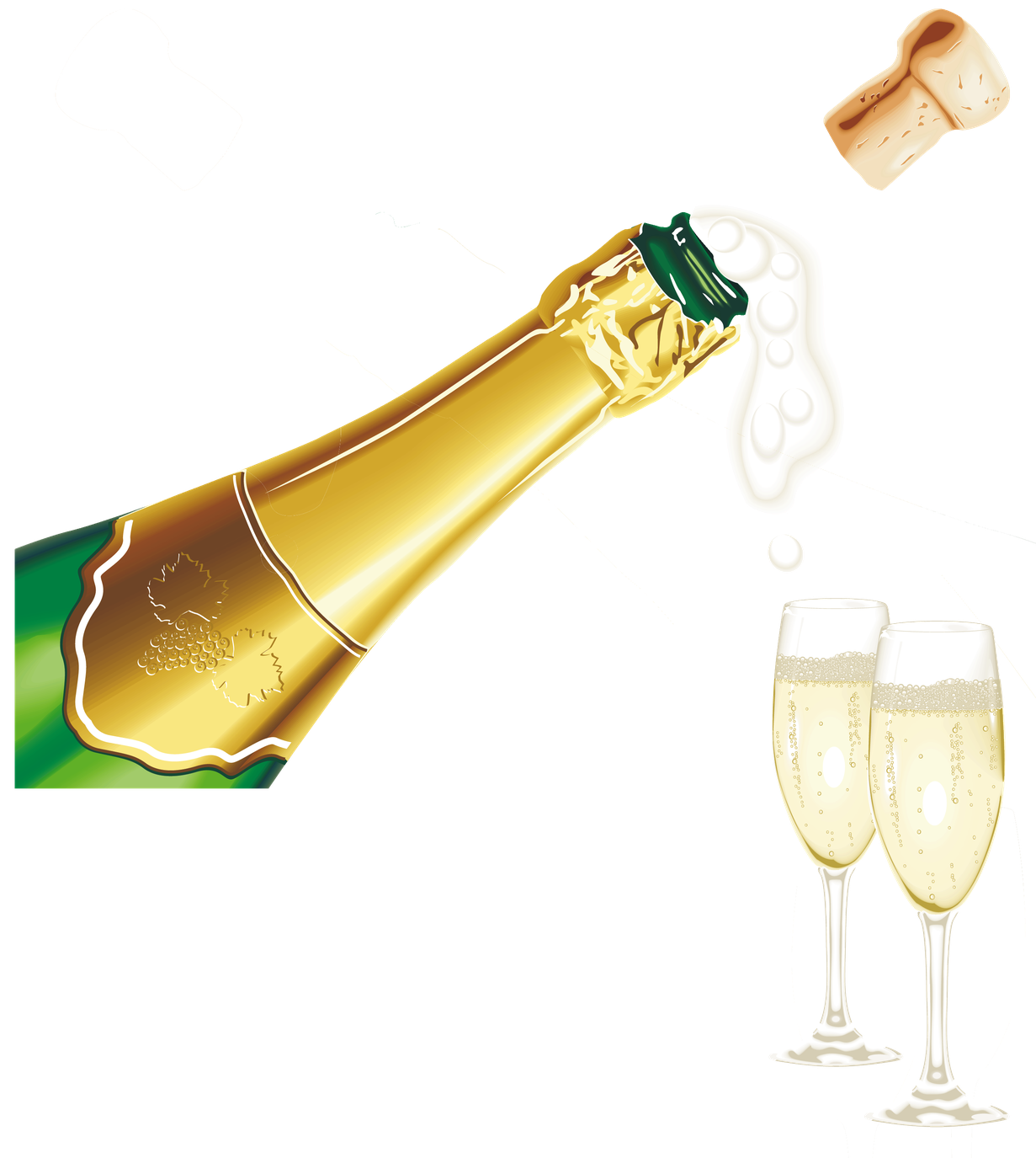 Champagne Popping Png Pic (black, white, pink, beige)