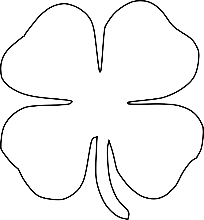 Shamrock Png Isolated Clipart (black, indigo, lavender, white)