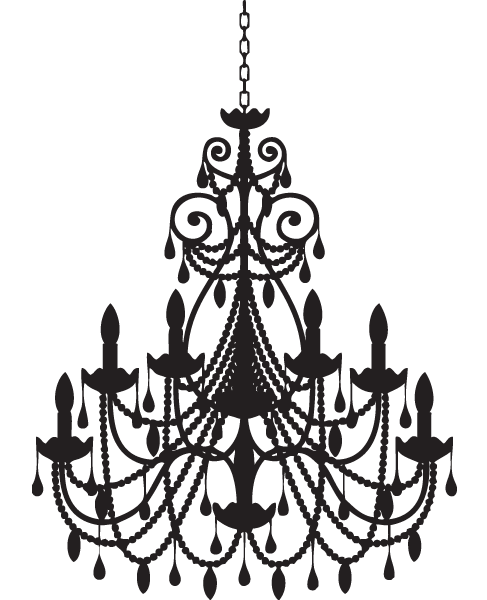 Chandelier Transparent Background (white, black)