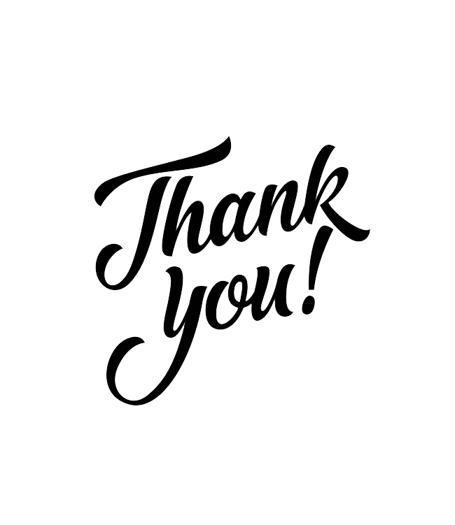 Thank You Calligraphy Png Clipart (black)