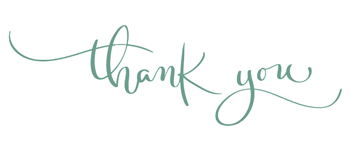 Thank You Calligraphy Png File (silver, white, mint)