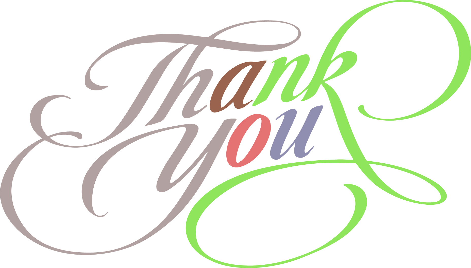 Thank You Calligraphy Png Image (silver, white, gray)