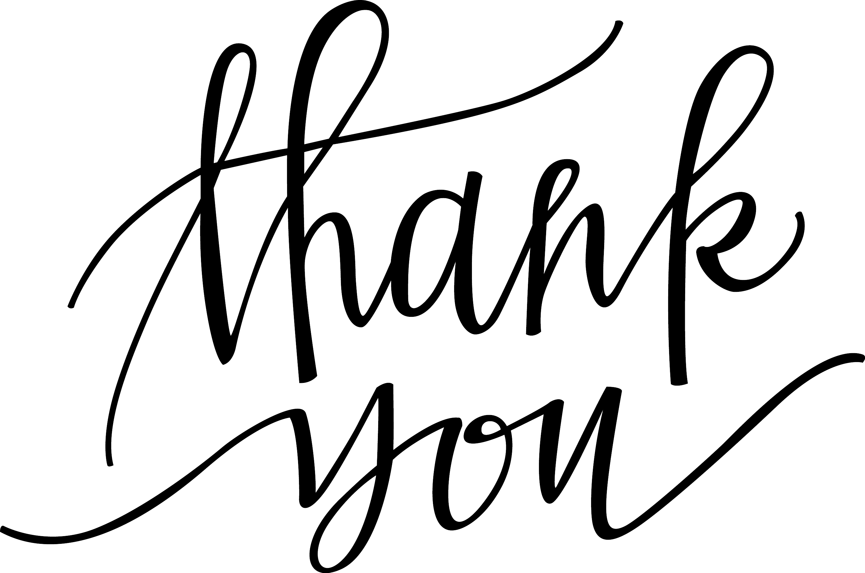 Thank You Calligraphy Png Isolated File (black)