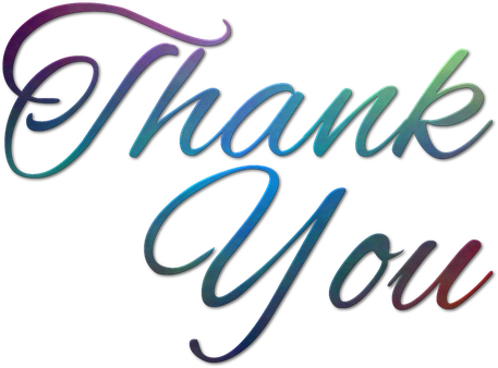 Thank You Calligraphy Png Isolated Image (black)