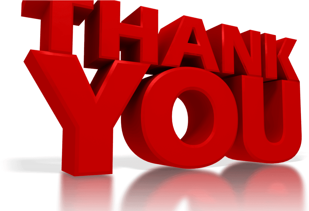 Thank You Image Png File (black, red)