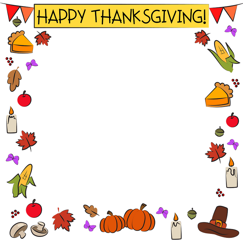 Thanksgiving Frame Png Hd Isolated (gray)