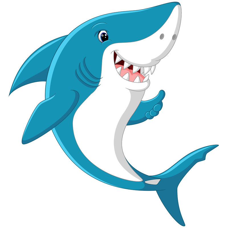 Shark Cartoon Png Isolated Hd (silver, white, teal)