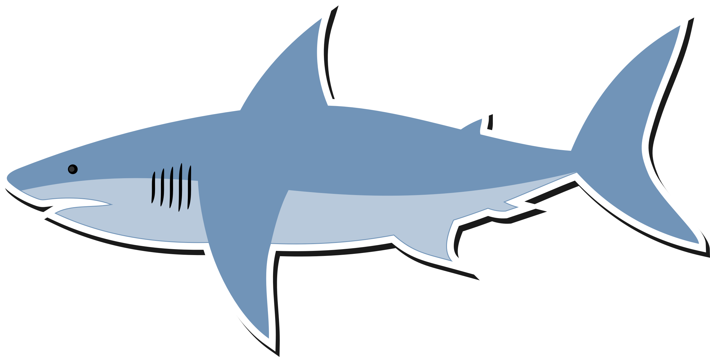 Shark Cartoon Png Photo (black, silver, gray)