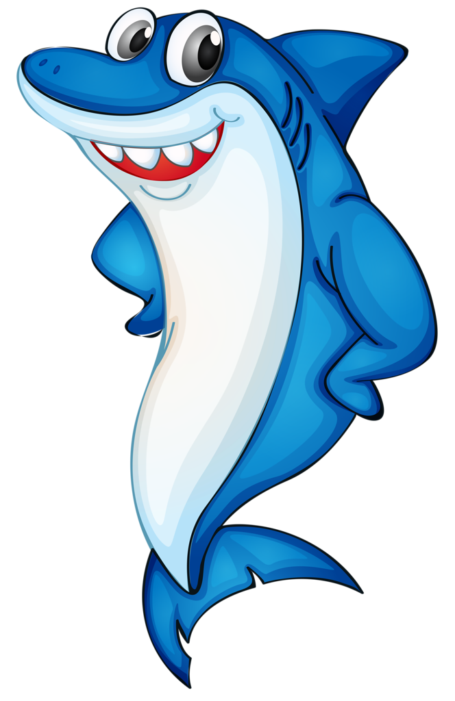 Shark Cartoon Png Pic (black, white)