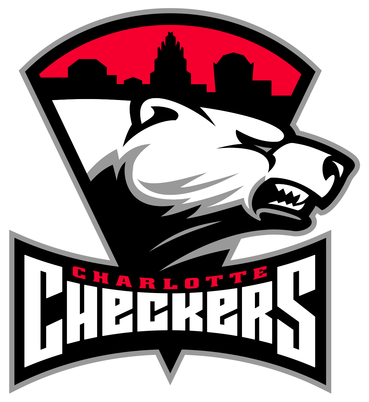 Charlotte Checkers Png Pic (black, white, red, gray)