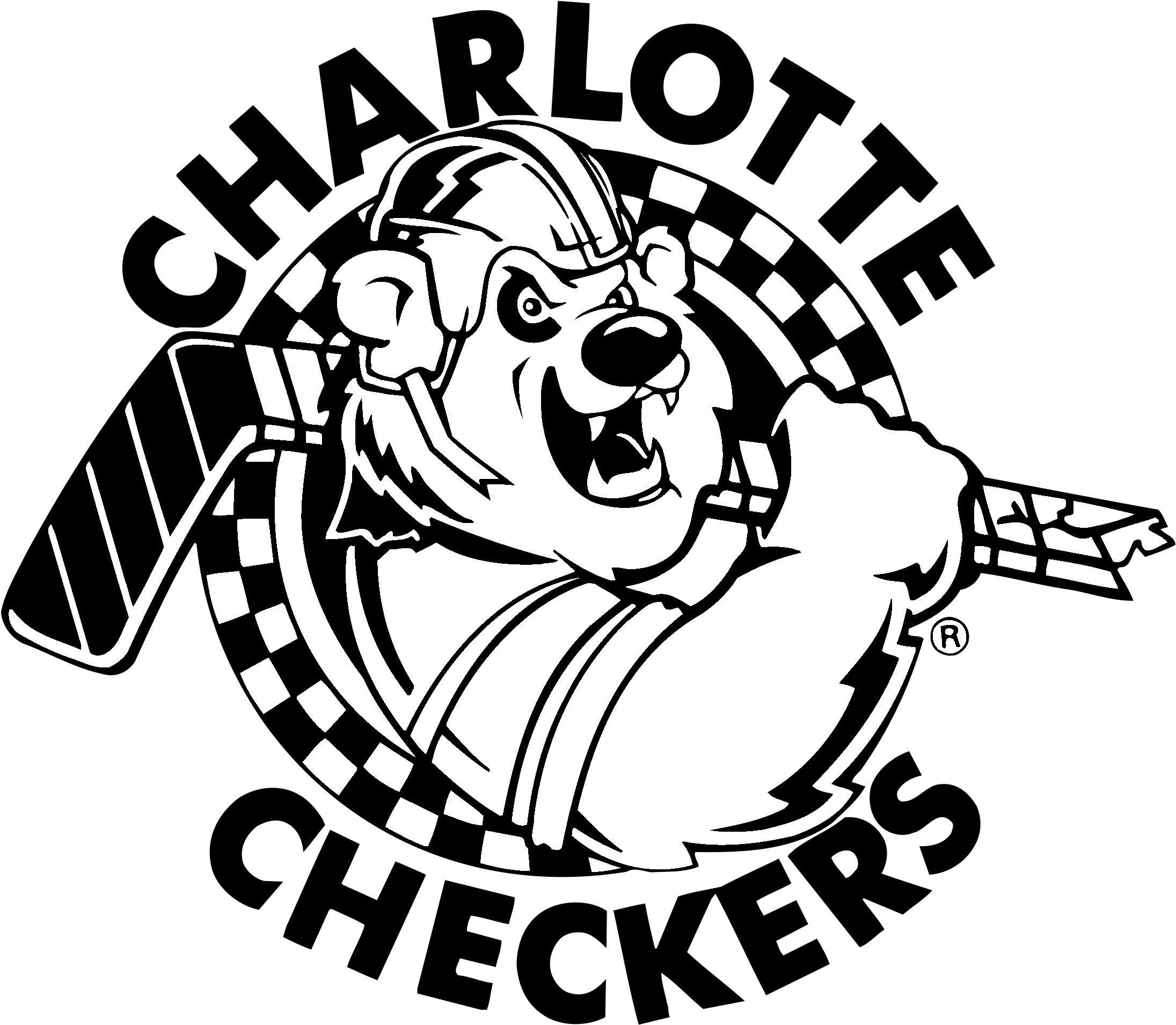 Charlotte Checkers Png (black, white)