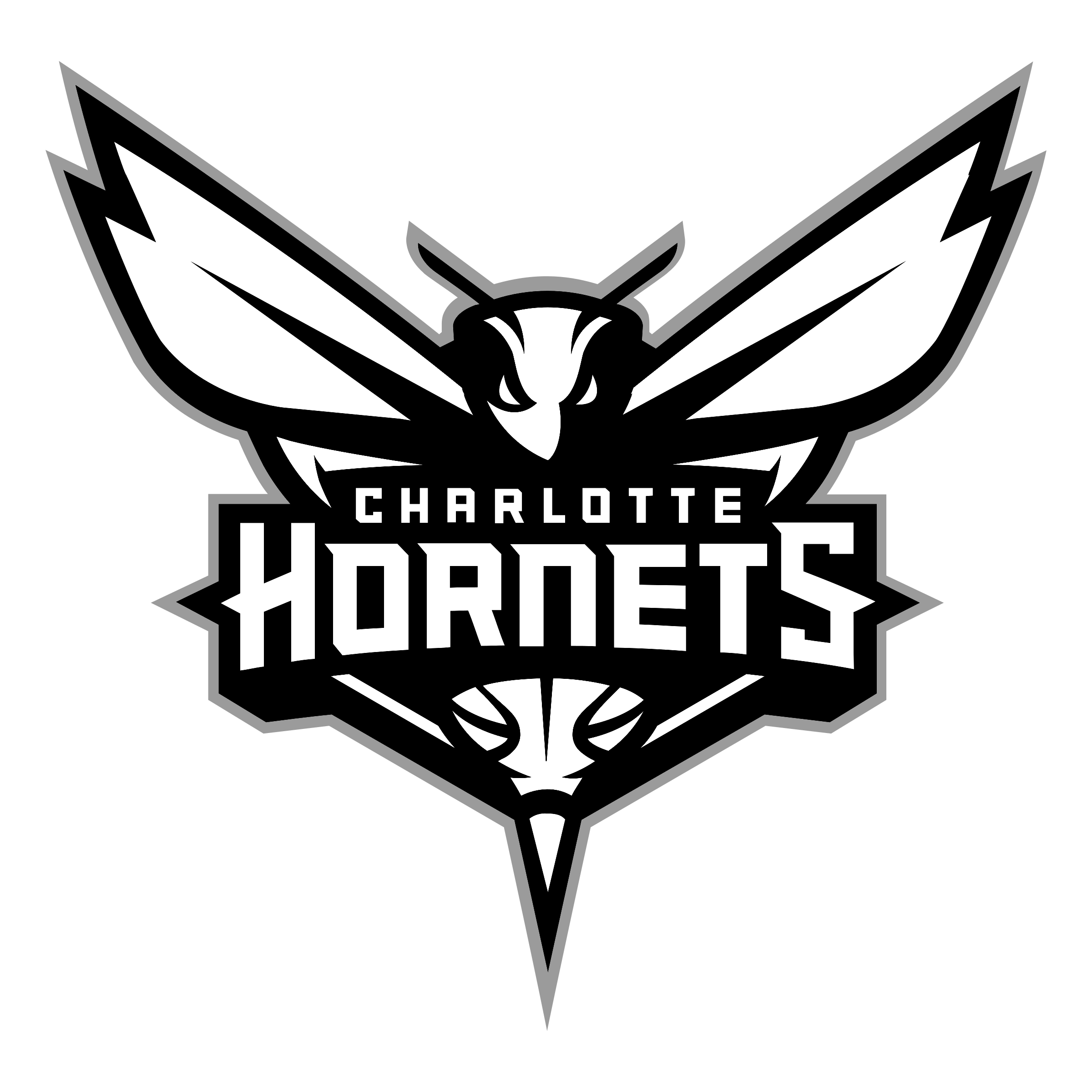 Charlotte Hornets Png File (indigo, white, black, gray, lavender)