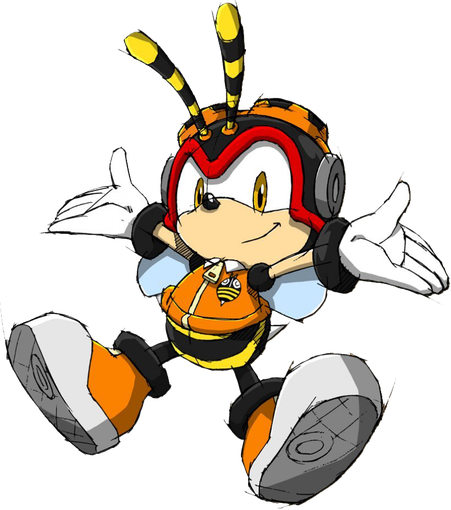 Charmy Bee Download Png Image (orange, black, white, pink, lavender)