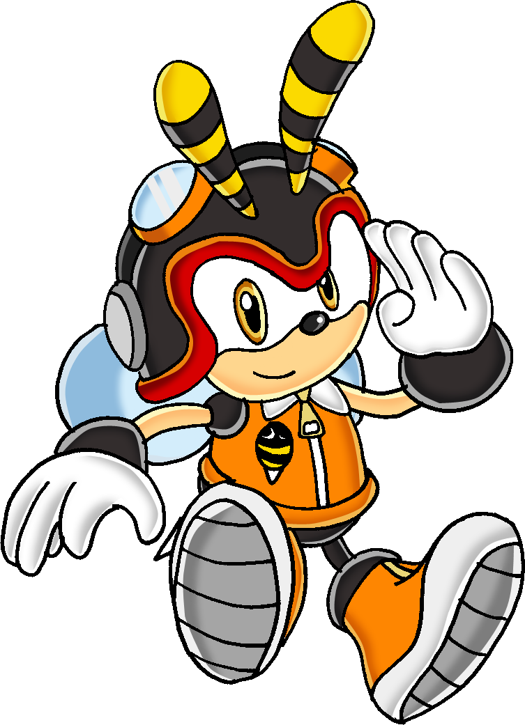 Charmy Bee Png Hd (black, white, orange, silver)