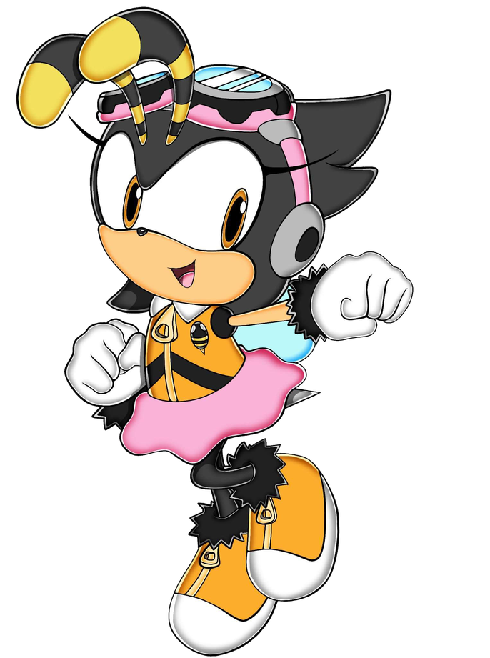 Charmy Bee Sonic X Transparent Background (indigo, orange, black, white, pink)