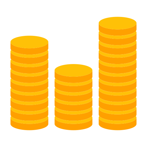 Chart Sales Performance Coins Money Icon Free Transparent Png Icon Download (gold, orange, black)