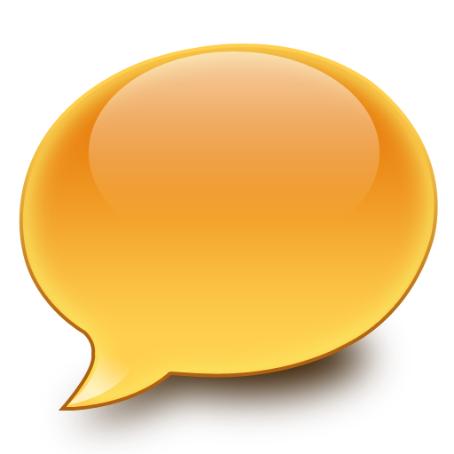 Chat Icon Png Image (white, orange, black, gold)