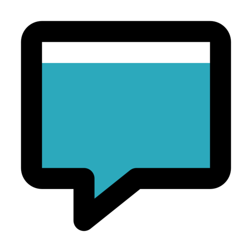 Chat Alt 2 Free Png Icon (black, teal)