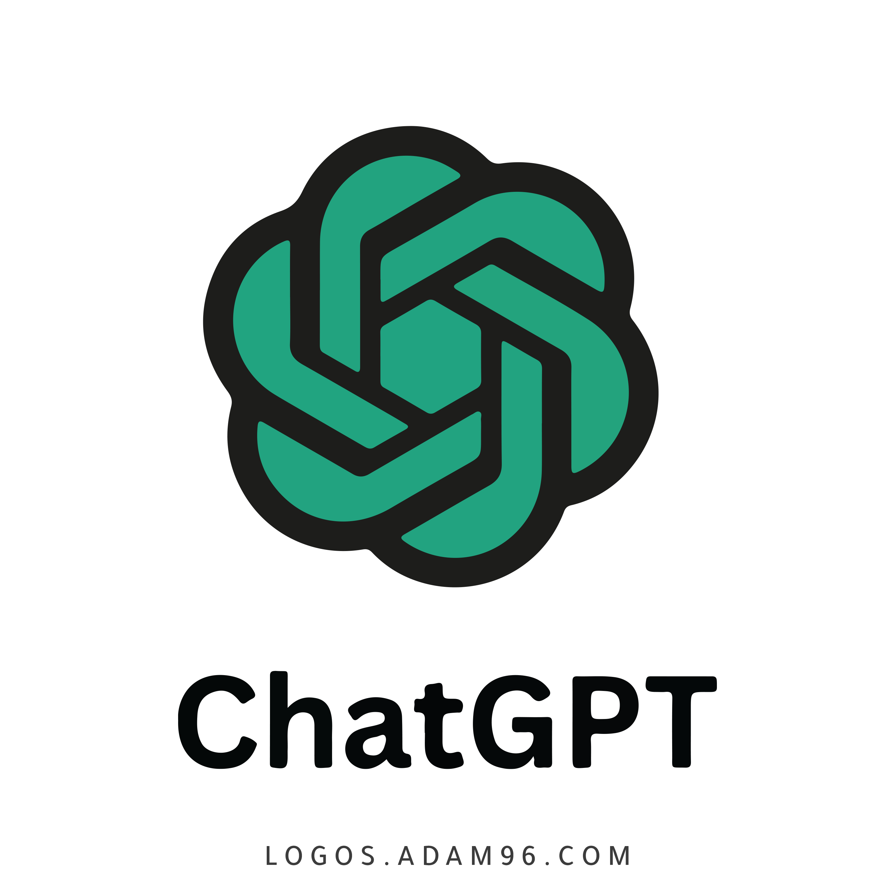 Chatgpt Logo (black, teal)