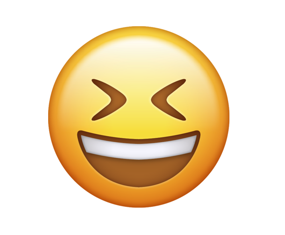 Whatsapp Laughter Emoji Transparent Background (white, pink, gold, chocolate)