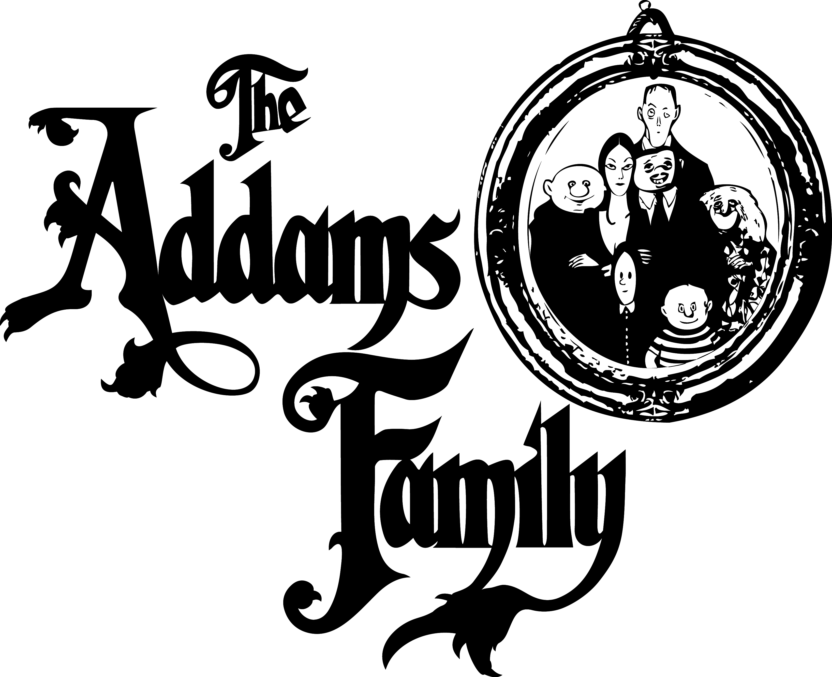 The Addams Family Logo Png Transparent Image (black, gray)