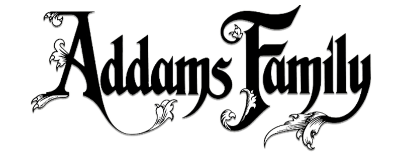 The Addams Family Logo Transparent Png (black, gray)