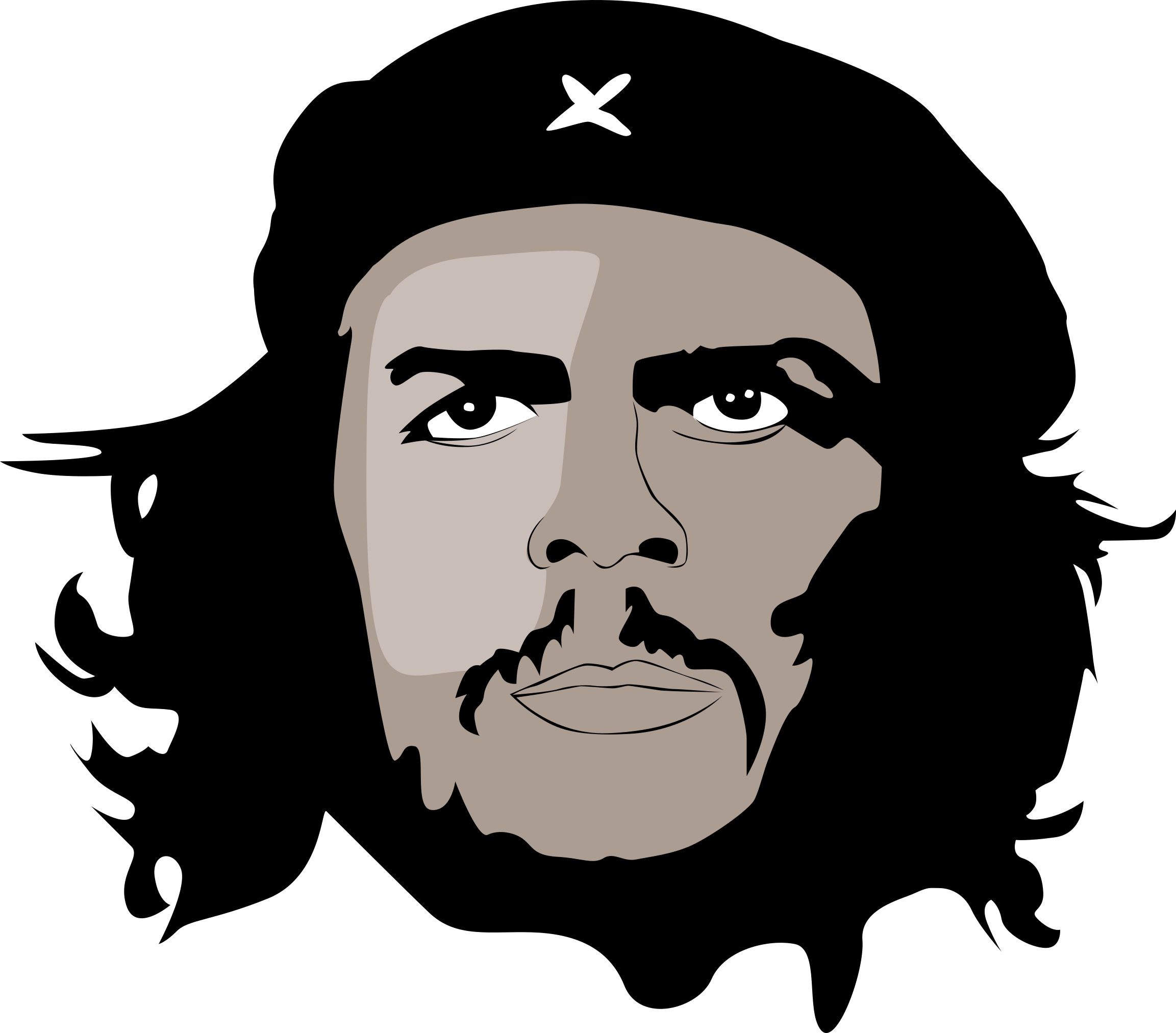 Che Guevara Vector Png Cutout (black, gray, silver)