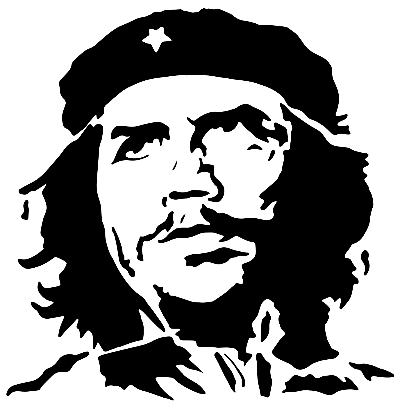 Che Guevara Vector Png Image (black)