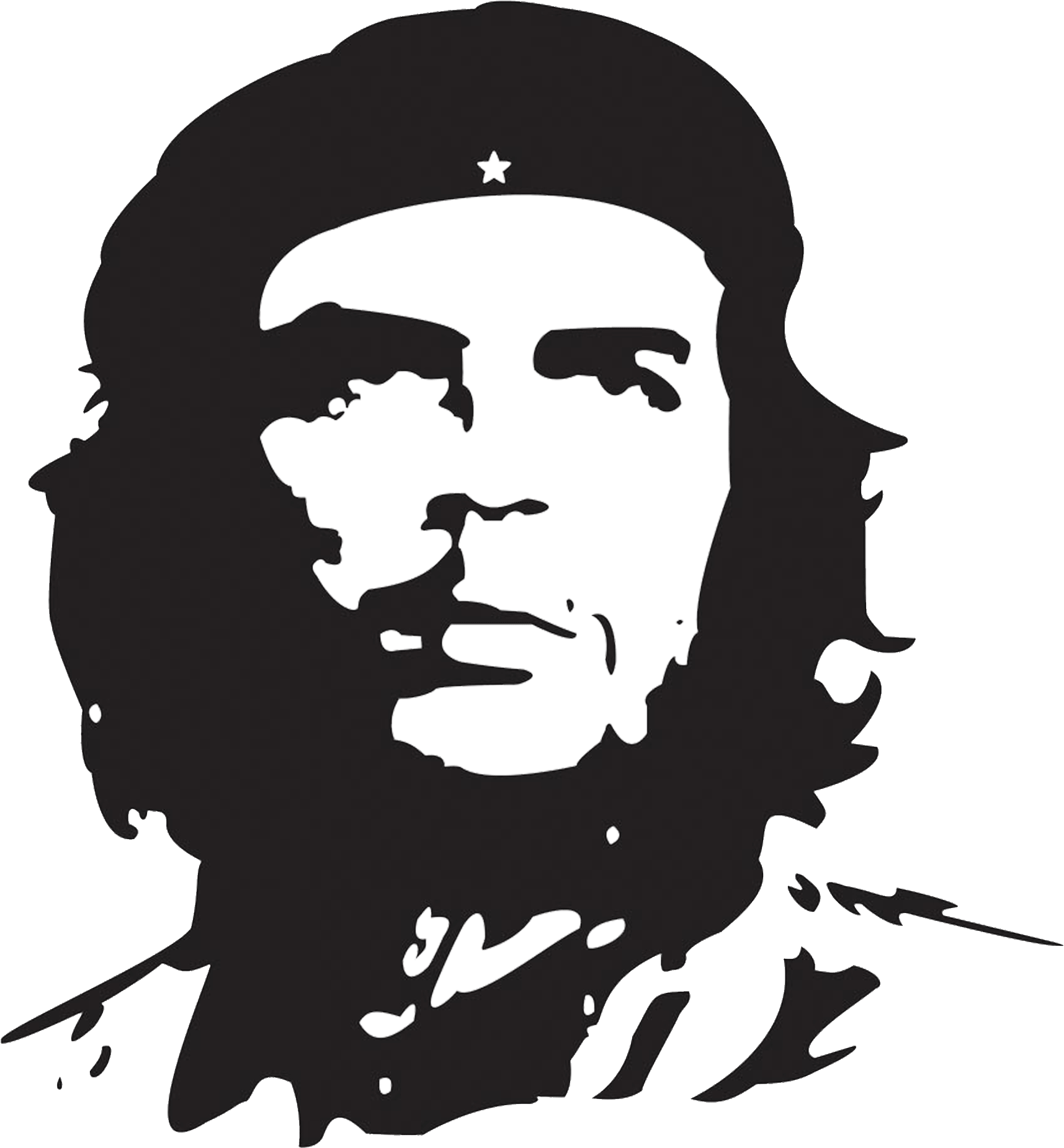 Che Guevara Vector Png Images (black, white)