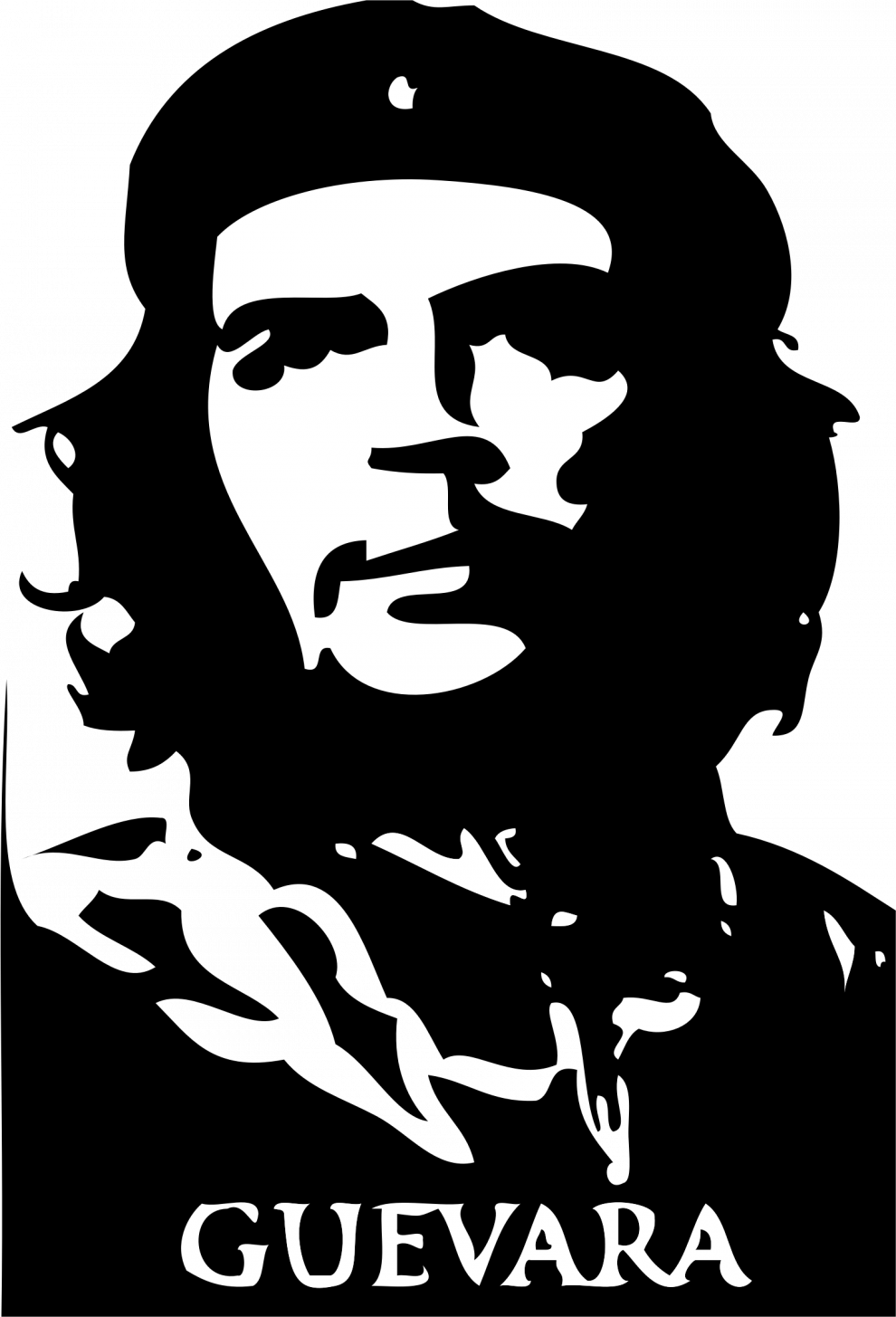 Che Guevara Vector Transparent (black, white)