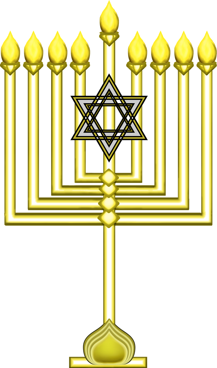 The Hanukkah Menorah Jewish Png Clipart (beige, black, olive, white)