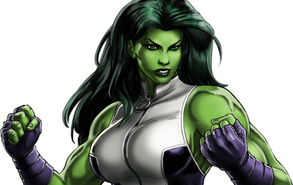 She Hulk Transparent Background (black, white)