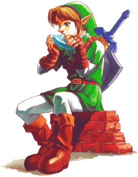 The Legend Of Zelda Ocarina Of Time Transparent Background (indigo, black, white)