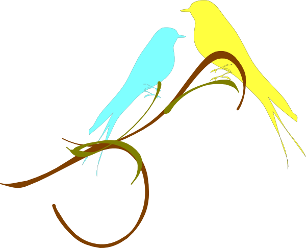 The Lovebirds Png Isolated File (yellow, maroon, greenish blue, white)