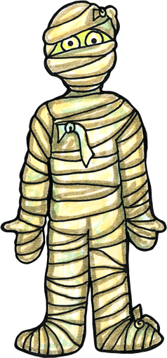 The Mummy Png Clipart (black, beige)