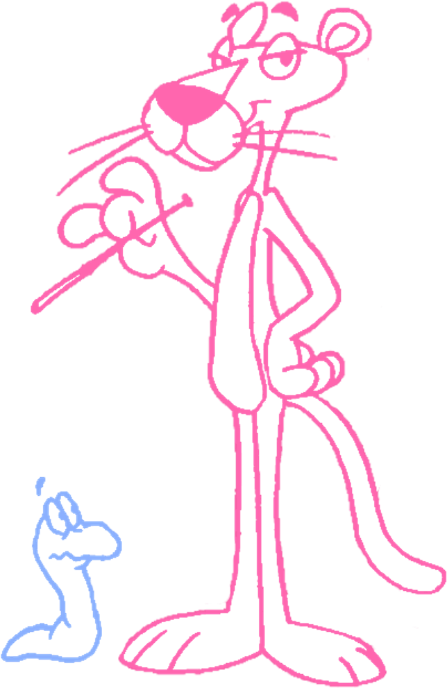 The Pink Panther Png Image (black, salmon)