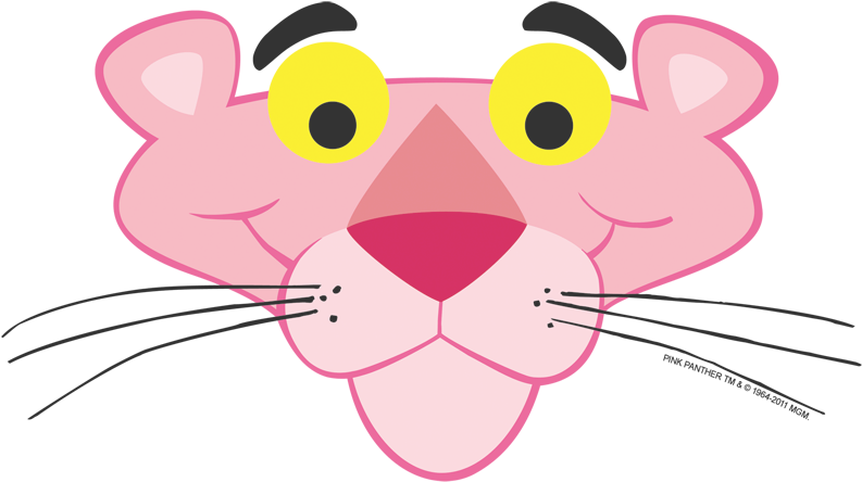 The Pink Panther Png Isolated Image (yellow, red, black, pink, salmon)