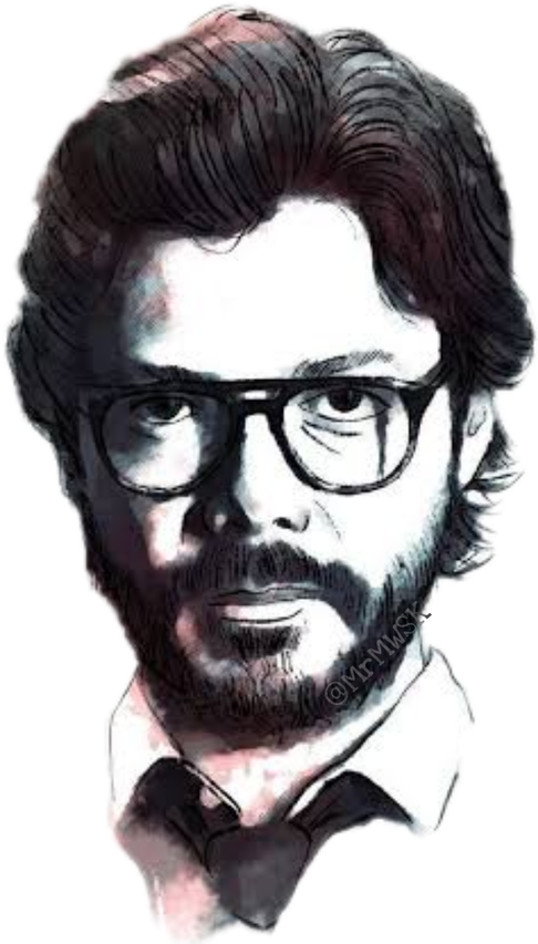 The Professor Money Heist Png Picture (black, white)