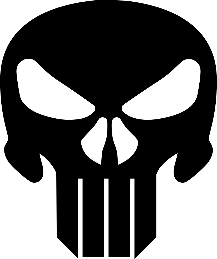 The Punisher Png File (black, silver, lavender, white)