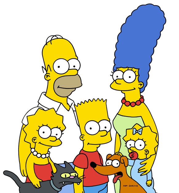 The Simpsons Cartoon Png Clipart (black, gray, white, chocolate, gold)