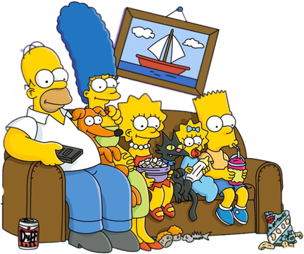 The Simpsons Png File (black, gray, white, teal, olive)