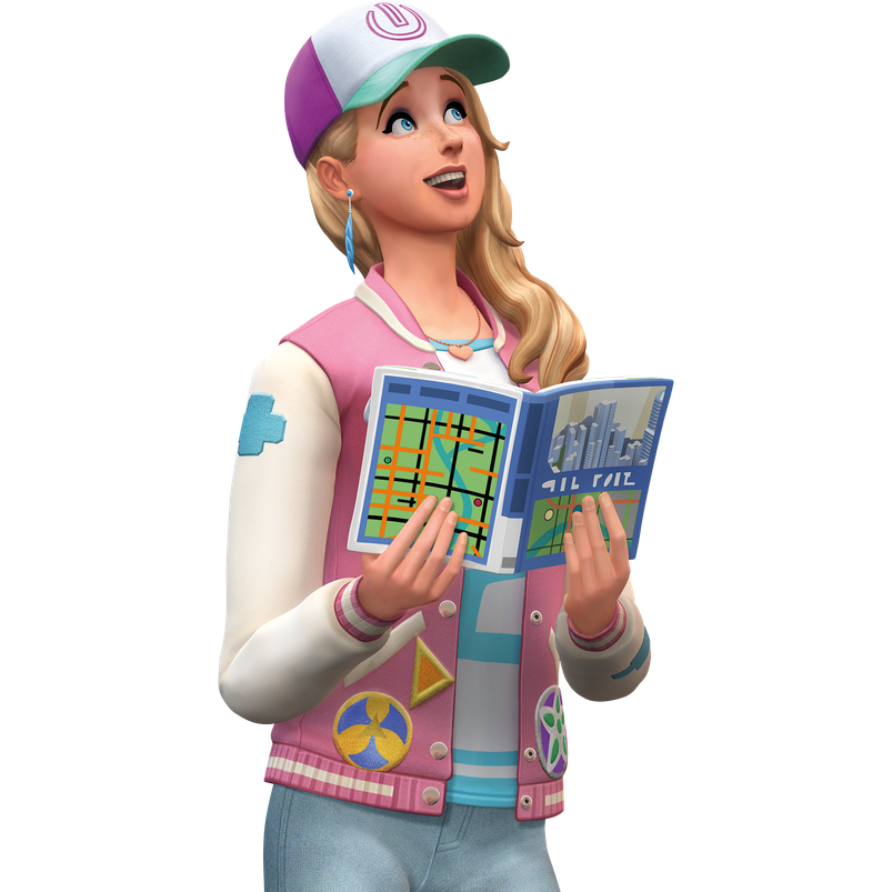 The Sims Characters Png File (black, pink, beige)