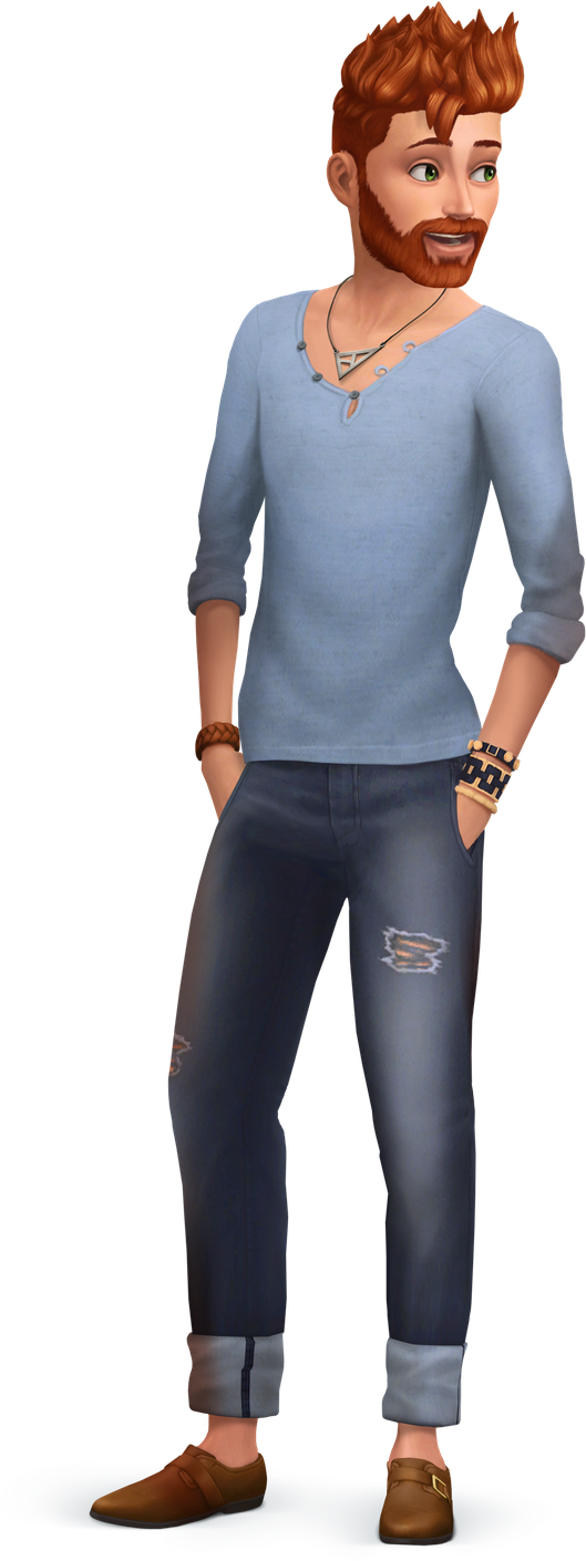 The Sims Characters Transparent Background (black, gray)