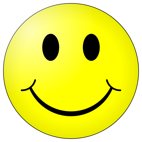 Cheerful Smiley Png Background Image (yellow, black)