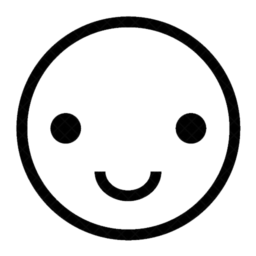 Cheerful Smiley Transparent Background (black, white)